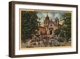 Carmel, CA - Mission San Carlos de Borromeo de Monterey-Lantern Press-Framed Art Print