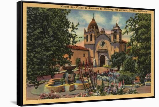 Carmel, CA - Mission San Carlos de Borromeo de Monterey-Lantern Press-Framed Stretched Canvas