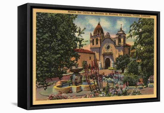 Carmel, CA - Mission San Carlos de Borromeo de Monterey-Lantern Press-Framed Stretched Canvas