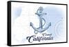 Carmel, California - Anchor - Blue - Coastal Icon-Lantern Press-Framed Stretched Canvas