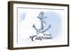 Carmel, California - Anchor - Blue - Coastal Icon-Lantern Press-Framed Art Print