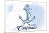 Carmel, California - Anchor - Blue - Coastal Icon-Lantern Press-Mounted Premium Giclee Print