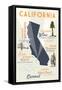 Carmel, California and Icons-Lantern Press-Framed Stretched Canvas