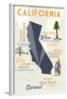 Carmel, California and Icons-Lantern Press-Framed Art Print