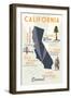 Carmel, California and Icons-Lantern Press-Framed Art Print