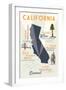 Carmel, California and Icons-Lantern Press-Framed Art Print