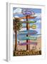 Carmel, California - Destination Signpost-Lantern Press-Framed Art Print