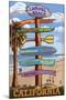 Carmel, California - Destination Signpost-Lantern Press-Mounted Art Print