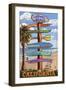 Carmel, California - Destination Signpost-Lantern Press-Framed Art Print