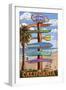 Carmel, California - Destination Signpost-Lantern Press-Framed Art Print