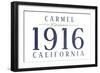 Carmel, California - Established Date (Blue)-Lantern Press-Framed Art Print