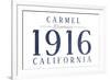 Carmel, California - Established Date (Blue)-Lantern Press-Framed Art Print