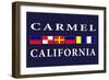 Carmel, California - Nautical Flags-Lantern Press-Framed Art Print