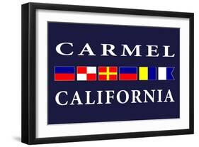 Carmel, California - Nautical Flags-Lantern Press-Framed Art Print