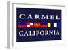 Carmel, California - Nautical Flags-Lantern Press-Framed Art Print