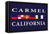 Carmel, California - Nautical Flags-Lantern Press-Framed Stretched Canvas