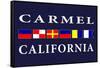 Carmel, California - Nautical Flags-Lantern Press-Framed Stretched Canvas