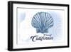 Carmel, California - Scallop Shell - Blue - Coastal Icon-Lantern Press-Framed Art Print