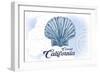 Carmel, California - Scallop Shell - Blue - Coastal Icon-Lantern Press-Framed Art Print