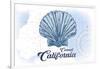 Carmel, California - Scallop Shell - Blue - Coastal Icon-Lantern Press-Framed Art Print