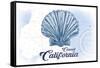 Carmel, California - Scallop Shell - Blue - Coastal Icon-Lantern Press-Framed Stretched Canvas