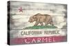 Carmel, California - State Flag - Barnwood Painting-Lantern Press-Stretched Canvas