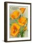 Carmel, California - State Flower - Poppy Flowers-Lantern Press-Framed Art Print