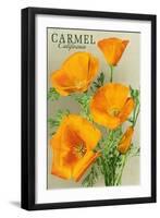 Carmel, California - State Flower - Poppy Flowers-Lantern Press-Framed Art Print