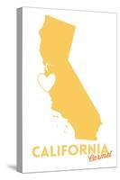 Carmel, California - State Outline and Heart-Lantern Press-Stretched Canvas