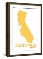 Carmel, California - State Outline and Heart-Lantern Press-Framed Art Print