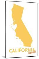 Carmel, California - State Outline and Heart-Lantern Press-Mounted Art Print