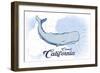 Carmel, California - Whale - Blue - Coastal Icon-Lantern Press-Framed Art Print