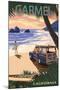 Carmel, California - Woody on the Beach-Lantern Press-Mounted Art Print