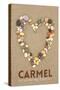 Carmel Is Where My Heart Is - California - Stone Heart on Sand-Lantern Press-Stretched Canvas