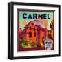 Carmel Orange Label - East Highlands, CA-Lantern Press-Framed Art Print