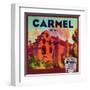 Carmel Orange Label - East Highlands, CA-Lantern Press-Framed Art Print