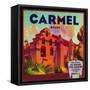 Carmel Orange Label - East Highlands, CA-Lantern Press-Framed Stretched Canvas