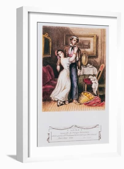Carmen and Don Jose, 1846-Prosper Merimee-Framed Giclee Print