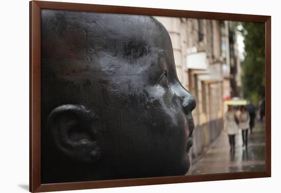 Carmen Awake street sculpture by Antonio Lopez, Bilbao, Biscay Province, Basque Country Region,...-null-Framed Photographic Print