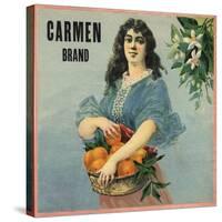 Carmen- California - Citrus Crate Label-Lantern Press-Stretched Canvas