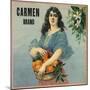 Carmen- California - Citrus Crate Label-Lantern Press-Mounted Premium Giclee Print