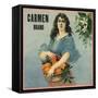 Carmen- California - Citrus Crate Label-Lantern Press-Framed Stretched Canvas