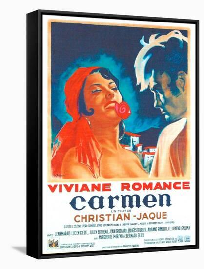 Carmen, French poster, Viviane Romance, Jean Marais, 1945-null-Framed Stretched Canvas