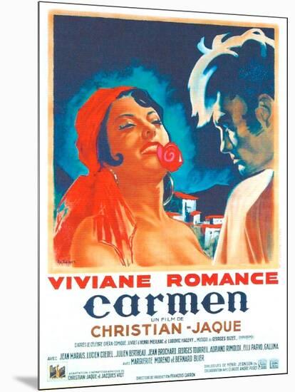 Carmen, French poster, Viviane Romance, Jean Marais, 1945-null-Mounted Art Print