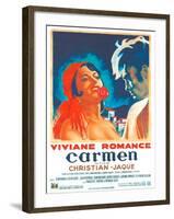 Carmen, French poster, Viviane Romance, Jean Marais, 1945-null-Framed Art Print