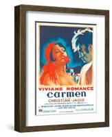 Carmen, French poster, Viviane Romance, Jean Marais, 1945-null-Framed Art Print