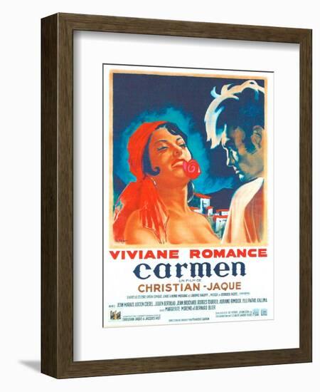 Carmen, French poster, Viviane Romance, Jean Marais, 1945-null-Framed Art Print