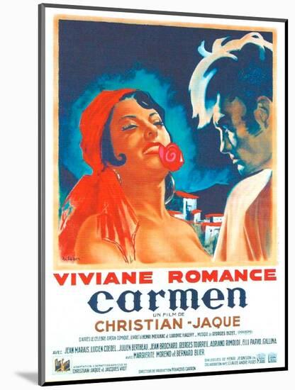 Carmen, French poster, Viviane Romance, Jean Marais, 1945-null-Mounted Art Print