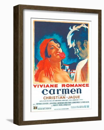 Carmen, French poster, Viviane Romance, Jean Marais, 1945-null-Framed Art Print