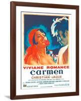 Carmen, French poster, Viviane Romance, Jean Marais, 1945-null-Framed Art Print
